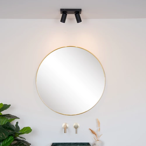 Lucide TAYLOR - Spot plafond Salle de bains - LED Dim to warm - GU10 - 2x5W 2200K/3000K - IP44 - Noir - ambiance 1